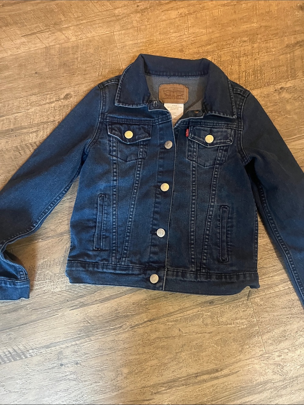 Levi's Kids Navy Blue Denim Trucker Jacket jeans